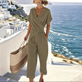 Sadie | Women's Wrap-Front Cropped Jumpsuit
