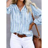 Tessa™ | Women's Striped V-Neck Blouse
