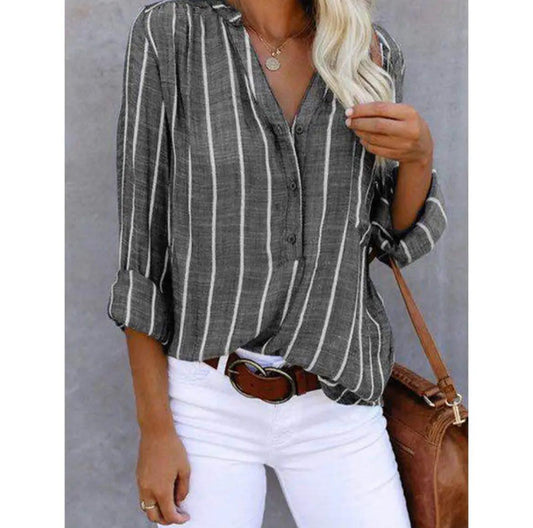 Tessa™ | Women's Striped V-Neck Blouse