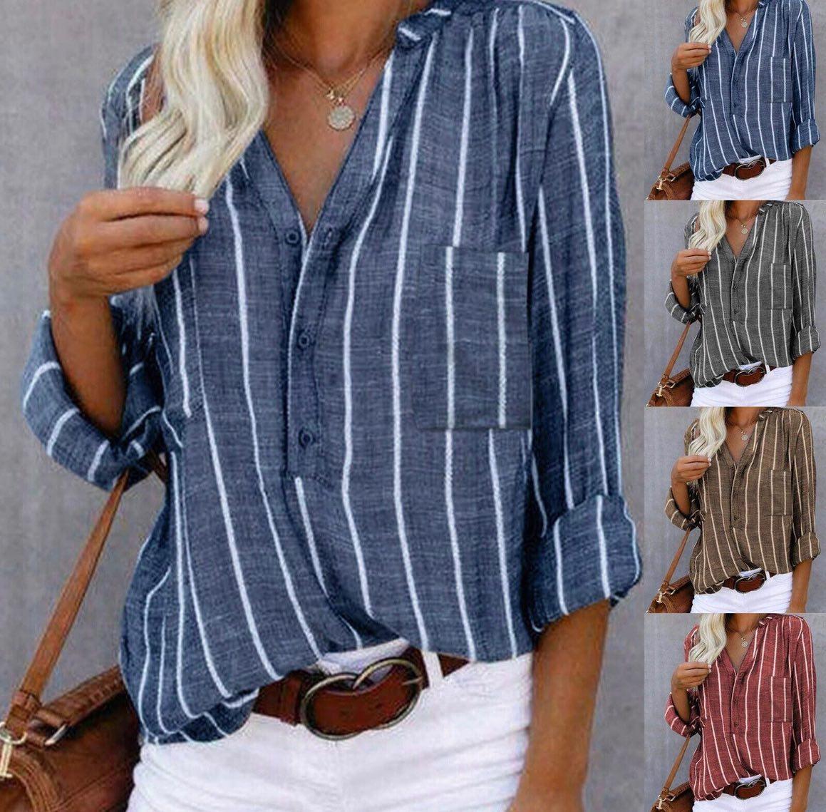 Tessa™ | Women's Striped V-Neck Blouse