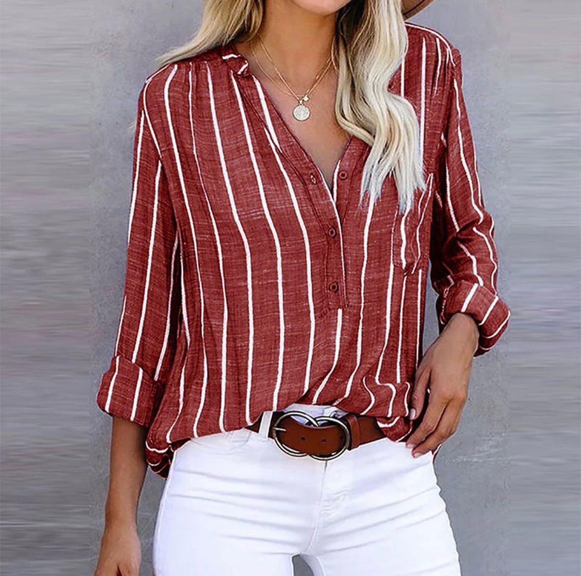 Tessa™ | Women's Striped V-Neck Blouse