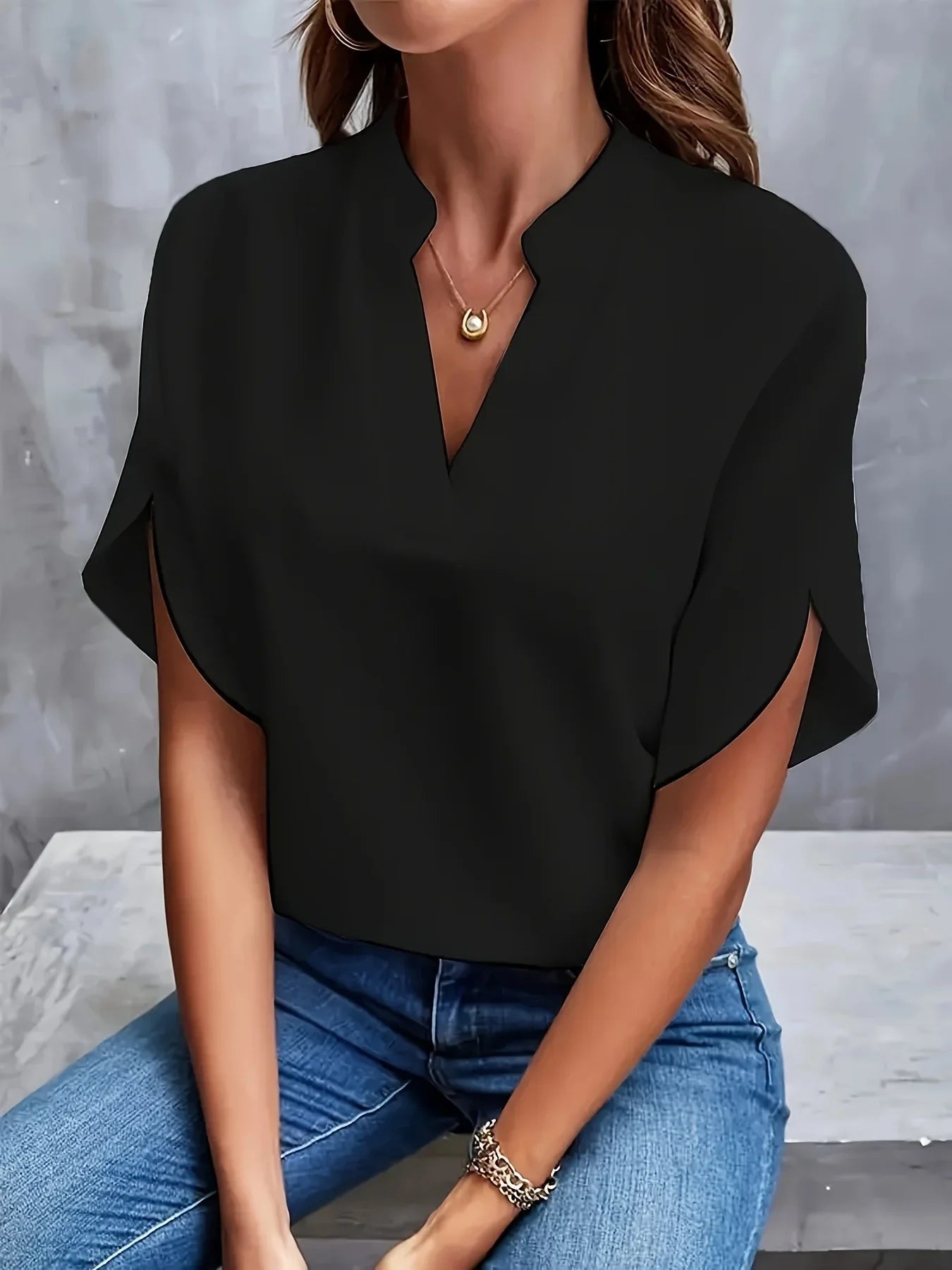 Tessa™ | Women's V-Neck Split-Sleeve Blouse