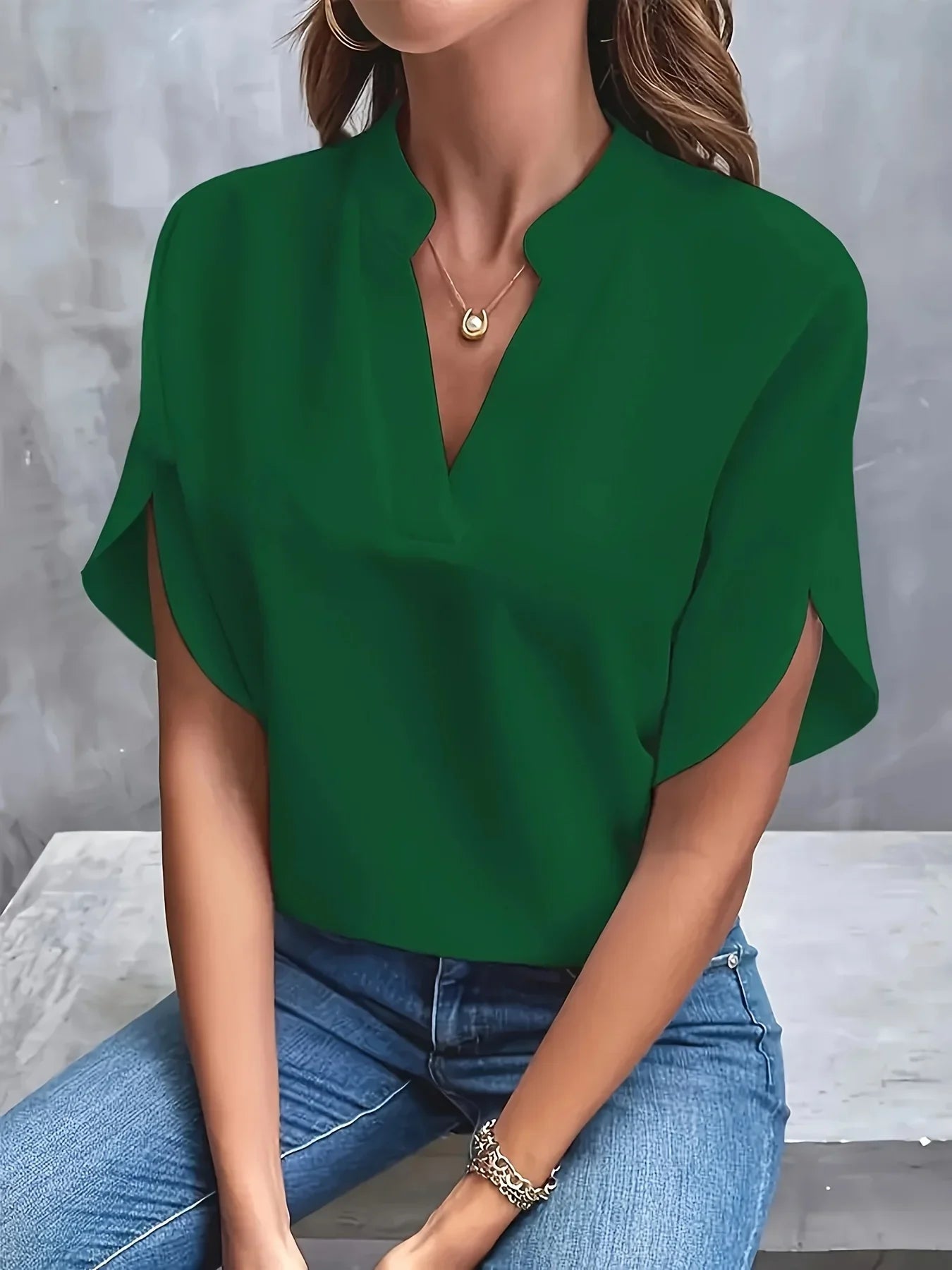 Tessa™ | Women's V-Neck Split-Sleeve Blouse