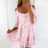 Women's Cold-Shoulder Tiered Mini Dress