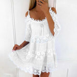 Women's Cold-Shoulder Tiered Mini Dress