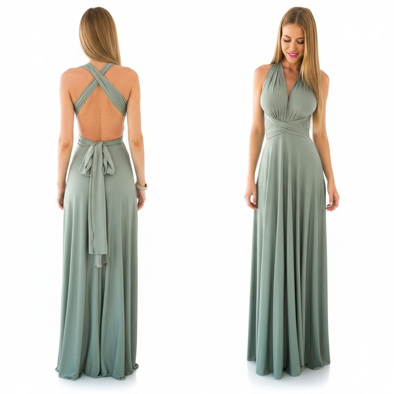 Women's Convertible Open-Back Maxi Dress