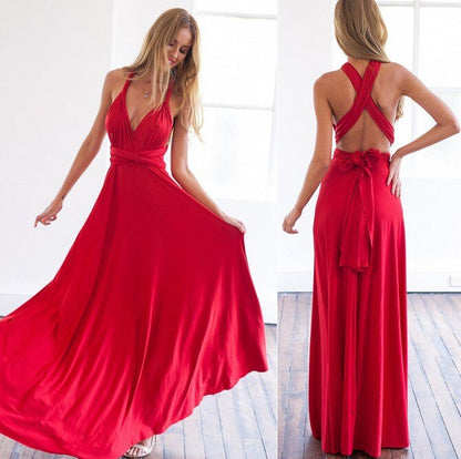 Women's Convertible Open-Back Maxi Dress