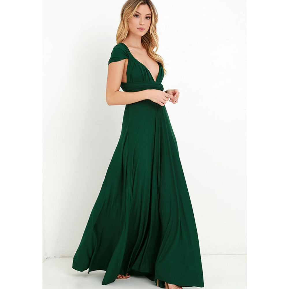 Women's Convertible Open-Back Maxi Dress