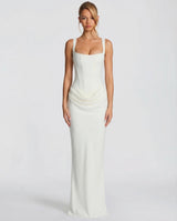 Della™ | Women's Corset Maxi Dress with Square Neckline