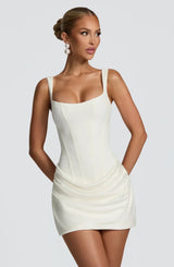 Women's Corset-Style Draped Mini Dress