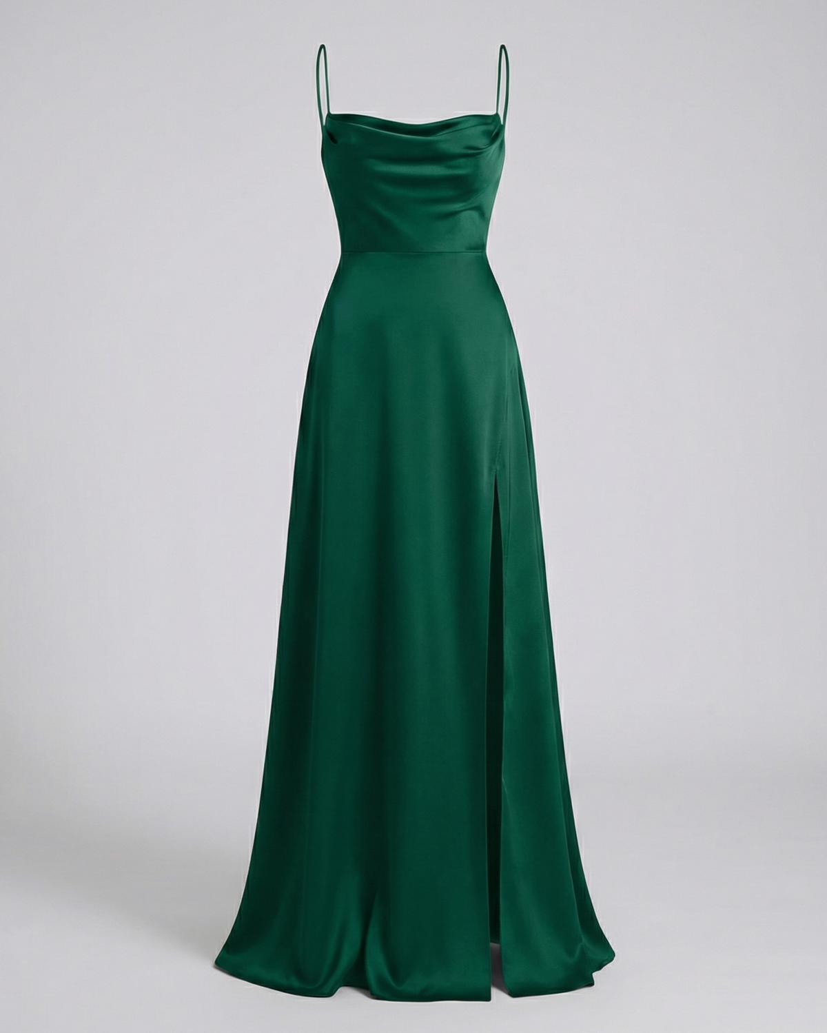 Women's Cowl-Neck Maxi Evening Gown with Side Slit