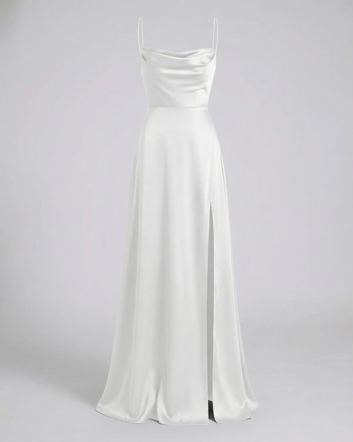 Women's Cowl-Neck Maxi Evening Gown with Side Slit