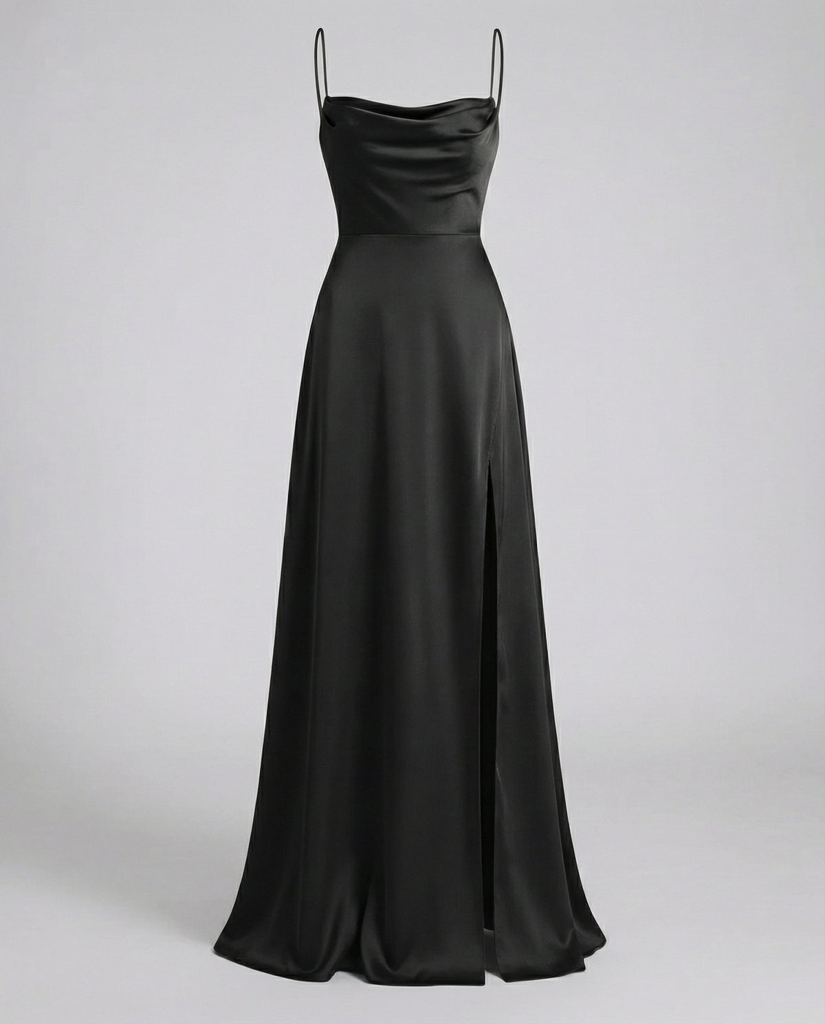 Women's Cowl-Neck Maxi Evening Gown with Side Slit