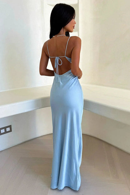 Women's Deep V-Neck Maxi Dress