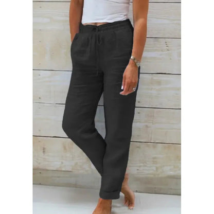 Women's Drawstring Straight-Leg Trousers