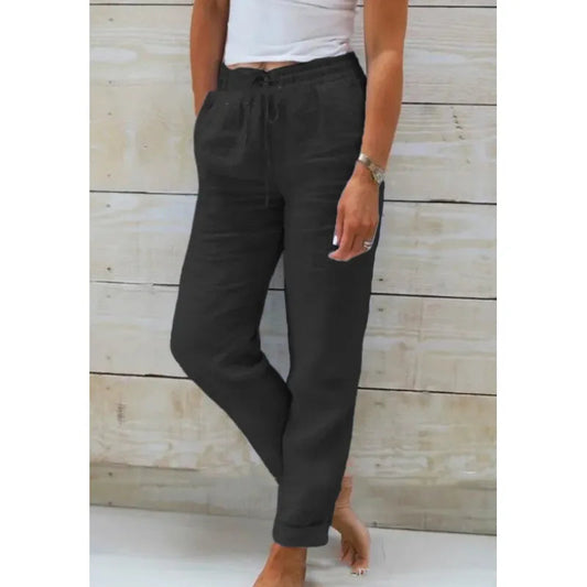 Women's Drawstring Straight-Leg Trousers