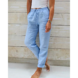 Women's Drawstring Straight-Leg Trousers