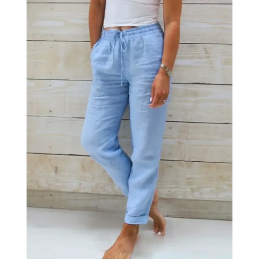 Women's Drawstring Straight-Leg Trousers