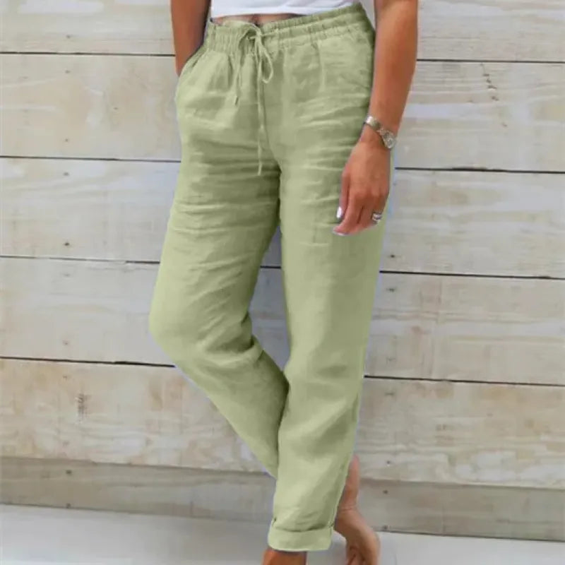 Women's Drawstring Straight-Leg Trousers