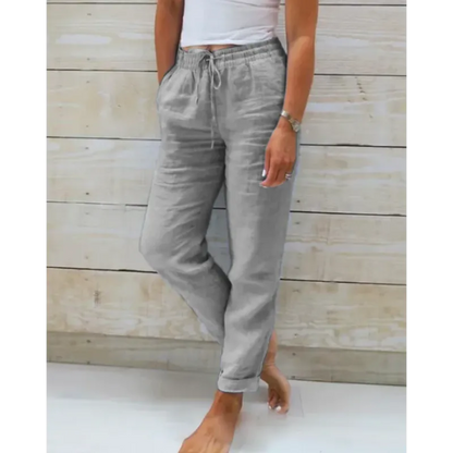 Women's Drawstring Straight-Leg Trousers