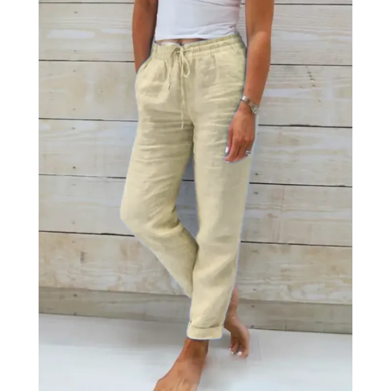 Women's Drawstring Straight-Leg Trousers