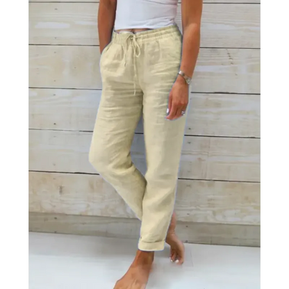 Women's Drawstring Straight-Leg Trousers