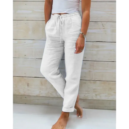 Women's Drawstring Straight-Leg Trousers