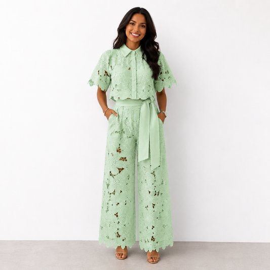 Women's Floral Lace Two-Piece Set