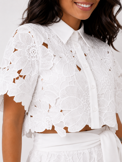 Women's Floral Lace Two-Piece Set