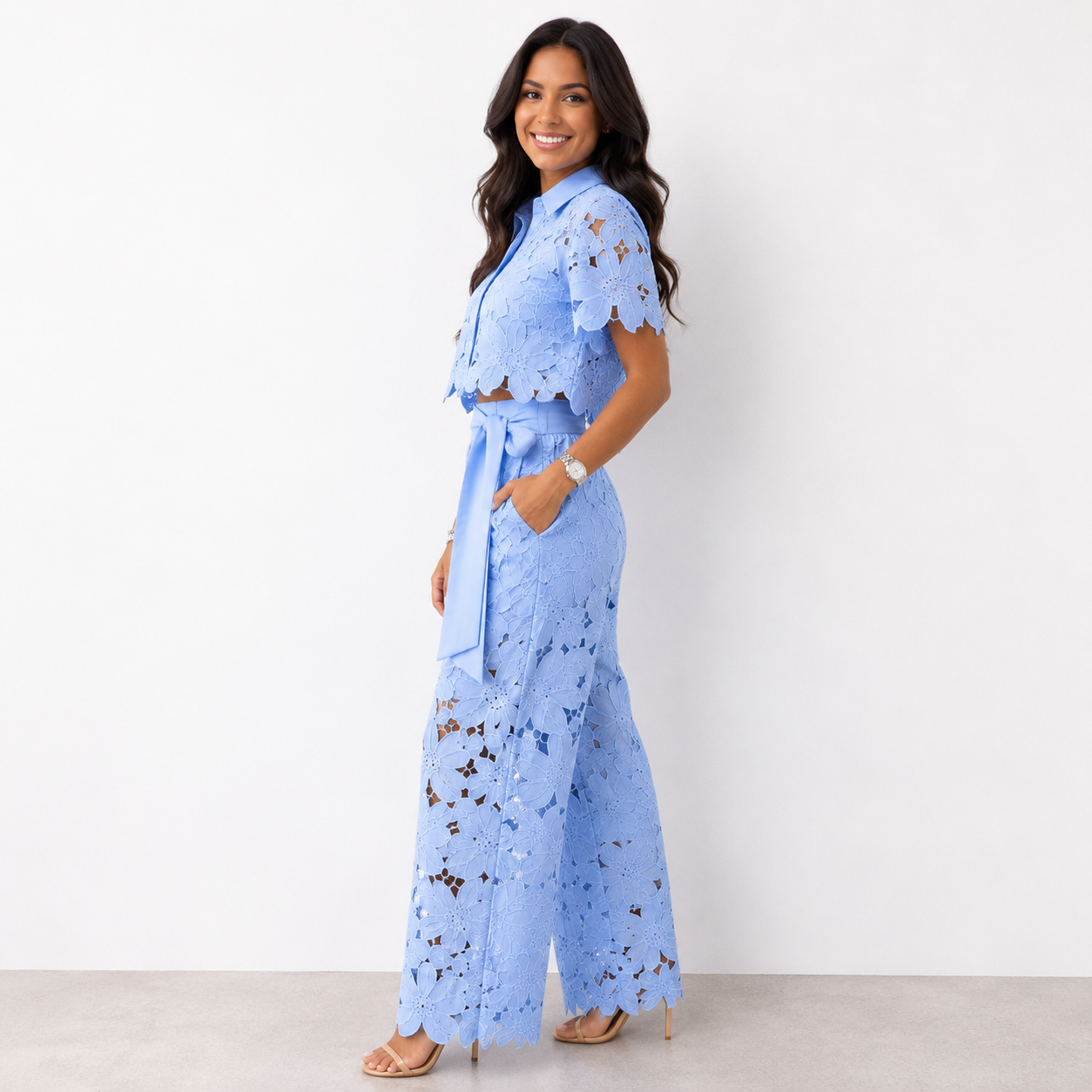 Women's Floral Lace Two-Piece Set