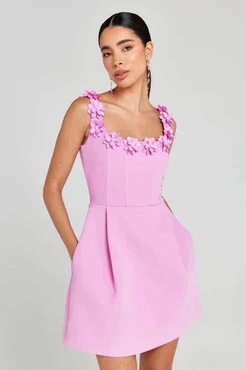 Women's Floral-Strap Mini Dress