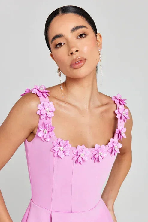 Women's Floral-Strap Mini Dress
