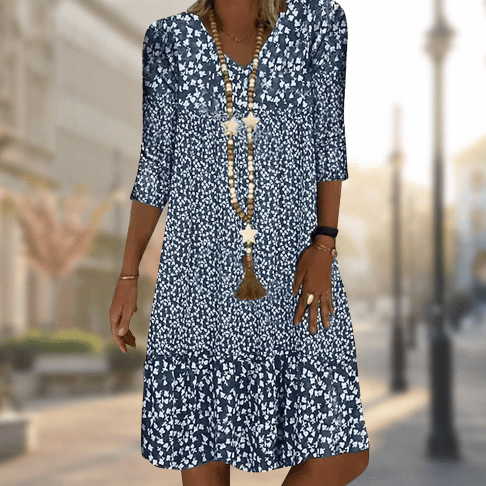 Women's Floral V-Neck Midi Dress