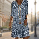 Women's Floral V-Neck Midi Dress