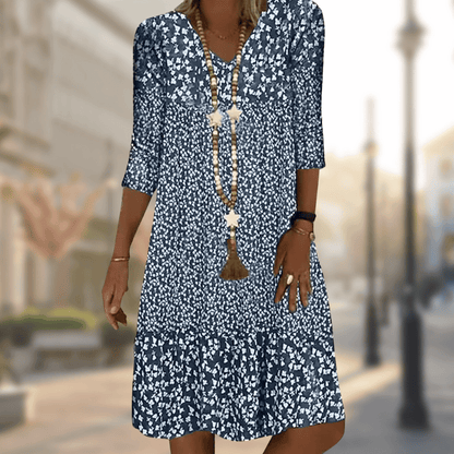 Women's Floral V-Neck Midi Dress