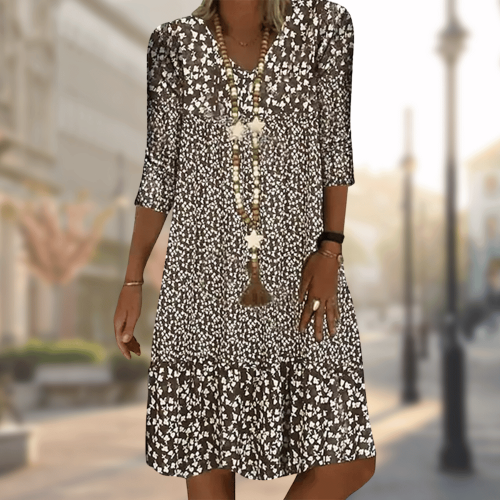 Women's Floral V-Neck Midi Dress