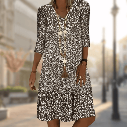 Women's Floral V-Neck Midi Dress