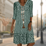 Women's Floral V-Neck Midi Dress