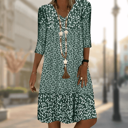 Women's Floral V-Neck Midi Dress