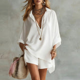 Women's Relaxed-Fit Shirt and Shorts Set