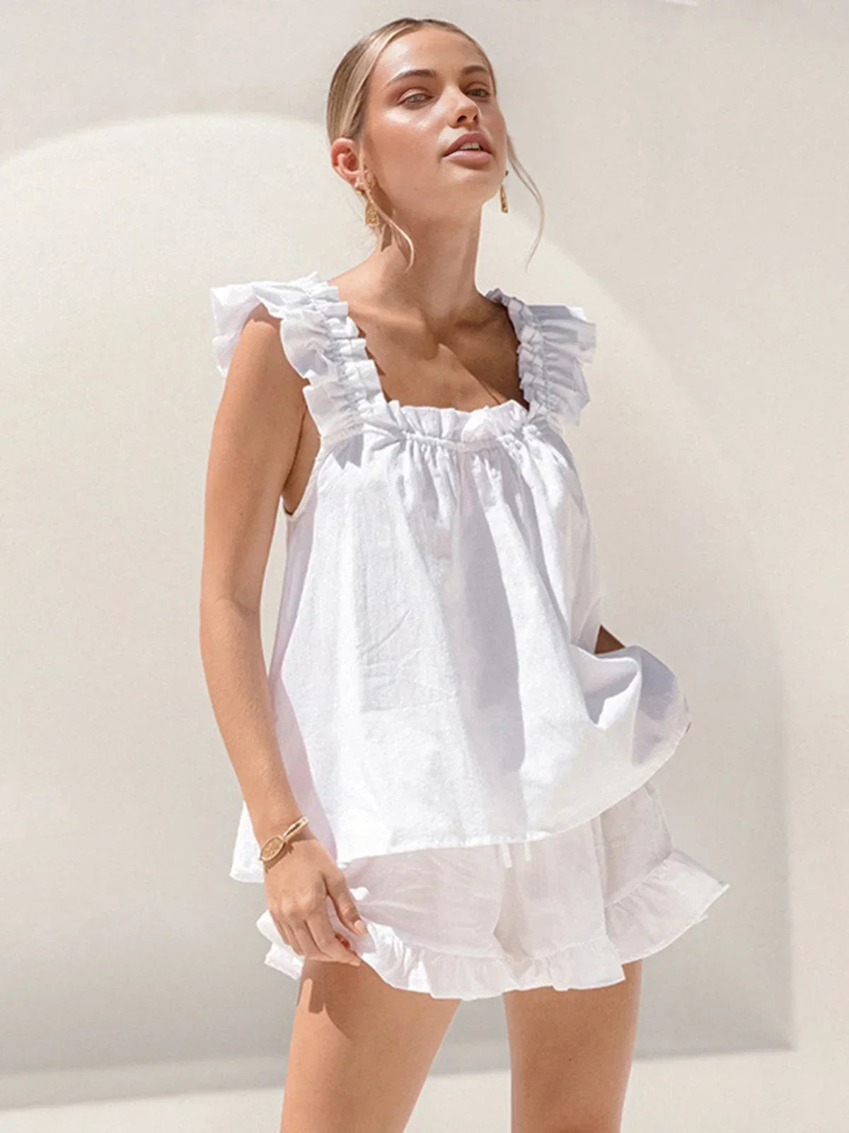 Women's Ruffled Two-Piece Set