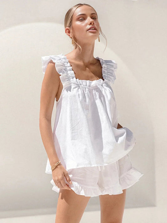 Women's Ruffled Two-Piece Set
