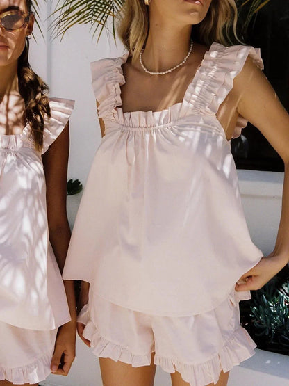 Women's Ruffled Two-Piece Set