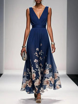 Women's V-Neck Floral Maxi Dress