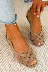 Nora™ | Women's Woven Flat Sandals with Open Toe
